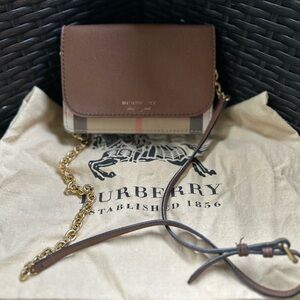 Burberry Brown and Cream Crossbody Bag